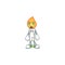 Sad Crying gesture white candle cartoon character style