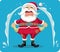 Sad Crying Santa With Empty Pockets Vector Cartoon