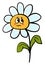 Sad daisy, illustration, vector
