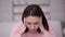 Sad depressed young asian woman feeling bad stressed worried anxious ashamed, upset nervous multi ethnic girl having