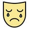 Sad depression mask icon color outline vector