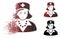 Sad Disintegrating Pixelated Halftone Nurse Icon