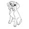 sad dog black lines art illustration