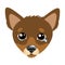 Sad Dog Face Emoticon Vector Icon. Vector Head Cute Sad Face Pet Animal. Crying Dog Emoji.