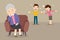 Sad Elderly woman unhappy family couple quarrelling