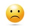 Sad emoji. Wrong emotion. Hurt emoticon. Vector illustration smile icon