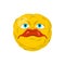 Sad emoticon. Crazy Emoji. Sorrowful emotion. Yellow ball head