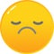 Sad emoticon icon vector unhappy smiley face