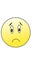 Sad expresion emoticon on white background