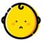Sad Expression Flat Round Baby Face Icon Collection