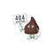 Sad face of chocolate conitos cartoon character raised up 404 boards