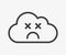 Sad face cloud icon. No internet connection