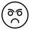 Sad face feedback icon outline vector. Smile level