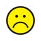 Sad face icon. Unhappy face symbol