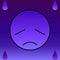 Sad face in purple with teardrop 01