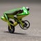 Sad Frog Riding a Bike