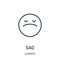 sad icon vector from classics collection. Thin line sad outline icon vector illustration. Linear symbol