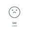 sad icon vector from classics collection. Thin line sad outline icon vector illustration. Linear symbol