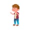 sad little boy pointing at aggressor cartoon vector