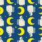 Sad lonely astronaut pattern seamless. Concept of universal loneliness background
