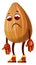 Sad looking brown Almond, illustration, vector
