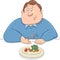 Sad man on diet cartoon