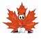 Sad mapple leaf cartoon