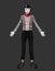 Sad mime costume 3d realistic vector illustration