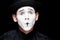 sad mime looking at camera