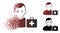 Sad Moving Pixel Halftone First-Aid Man Icon