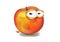 Sad nectarine, a disappointed cartoon character