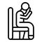 Sad person depression icon outline vector. Work stress