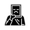 sad person mood glyph icon vector illustration