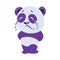 Sad purple and white panda crying vector illustration on a