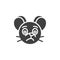 Sad rat emoticon vector icon