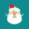 Sad Santa Claus Emoji. sorrowful Santa. grandfather with beard a