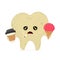 Sad sick dirty unhealthy tooth