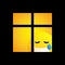 Sad Sick Emoticon Looks Through the Window - Home Quarantine - Vector Design on Yellow Background