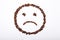 Sad smiley of coffee