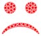 Sad Smiley Coronavirus Composition Icon with Infection Items