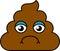 Sad, somber turd emoji vector illustration