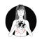 Sad and suffering girl loss of love. women, broken heart concept. hand drawn illustration