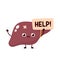 Sad suffering sick cute human liver