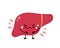 Sad suffering sick cute liver character