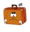 Sad suitcase cartoon