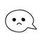 Sad thoughts bubble line art icon. Depressed mental state, therapy treatment concept, simple unhappiness logo