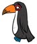Sad toucan bird, illustration, vector