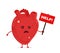 Sad unhealthy sick heart with nameplate