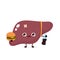 Sad unhealthy sick human liver organ