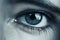 Sad woman concept - closed eyelid closeup with a teardrop on eyelashes. A tear runs down his cheek. Generative AI.